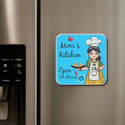 Mom’s Kitchen Open 24 Hours Personalized Musical Fridge Magnet Rechargeable Audio Magnet for Mom